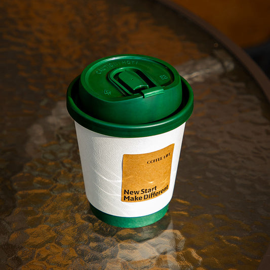 Embossed Purple Coffee Cup Disposable Cup Takeaway Double Wall Coffee Paper Cups with Lid - Fastfoodpak