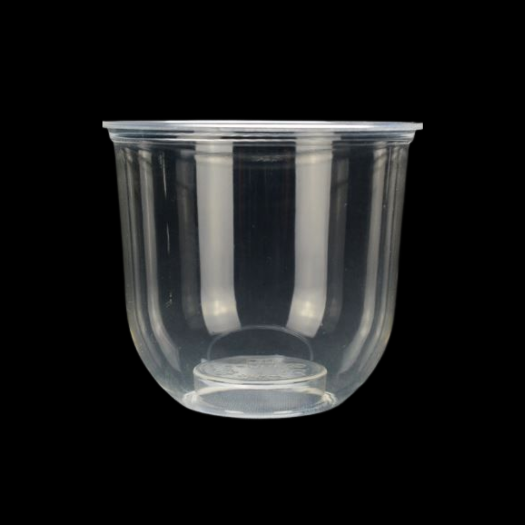 Custom Logo Printed U-shaped PLA Biodegradable Plastic Cups U Shape Bubble Tea Cold Cup