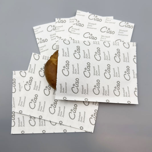Sac en papier de cartable d'emballage de beignet plat de hamburger de catégorie comestible imprimé par coutume