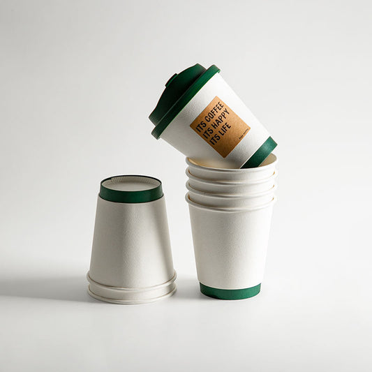 Embossed Purple Coffee Cup Disposable Cup Takeaway Double Wall Coffee Paper Cups with Lid - Fastfoodpak