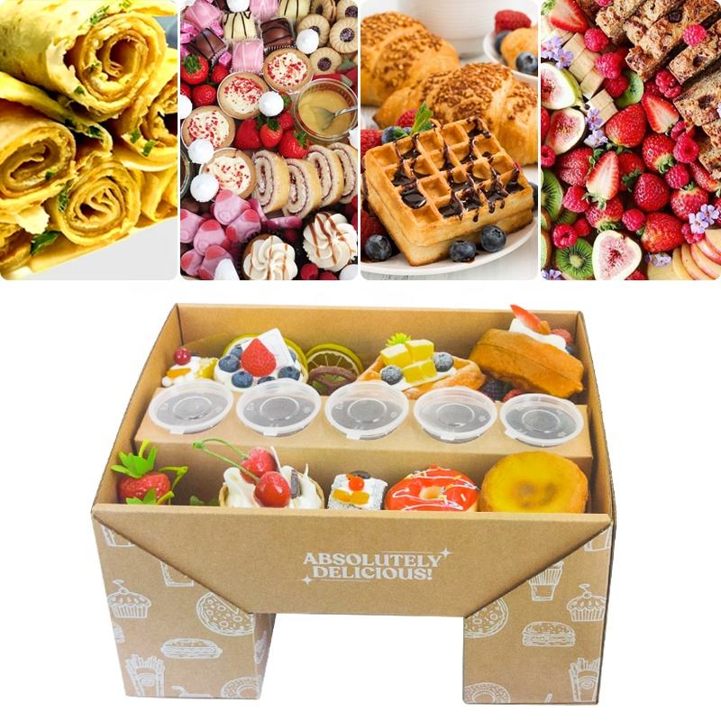 Custom Logo Wholesale Paper Color Flip Box Party Chocolate Favorite Grazing Box Catering Packaging Platter Box