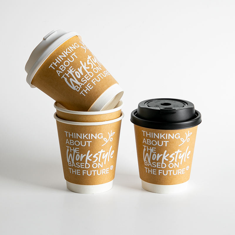 Disposable Double Wall Paper Cup For Hot Drink Custom Logo Accept 8/10/12/16oz Paper Cup For Coffee Cup And Hot Drinks