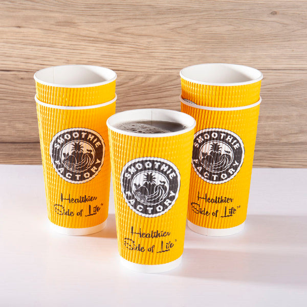 Biodegradable Disposable PLA Printed Design Compostable Bamboo Paper Cup with Lids for Hot Coffee and Tea - Fastfoodpak