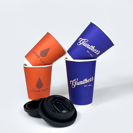 Custom Paper Coffee Cups Double Wall Coffee Paper Cups With Lids Disposable Cups Disposable Coffee Cups With Lids - Fastfoodpak