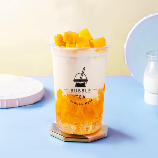 12oz 16oz 32oz PET Custom Logo Disposable U Shape Clear Plastic Takeaway Coffee Cup with Sealing Film and Dome Lids - Fastfoodpak