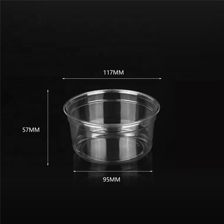 Fully Biodegradable Food Packing Box Clear PLA Cups Transparent Compostable Disposable Salad Dessert Cup Bowl