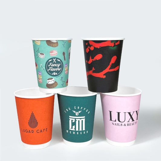 Custom Paper Coffee Cups Double Wall Coffee Paper Cups With Lids Disposable Cups Disposable Coffee Cups With Lids - Fastfoodpak