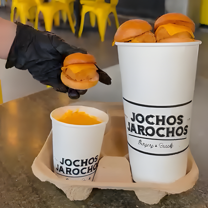 Paper Cups for Mini Burger with Cheese Dip
