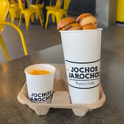 Paper Cups for Mini Burger with Cheese Dip