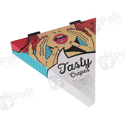 Personalized Sizes Logo Printing Food Grade Cone Crepes Box Hot Crepe Box Holder Creperie Packaging Box - Fastfoodpak