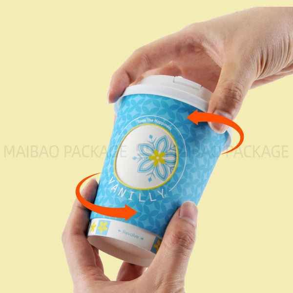 Custom Rotating Sleeve Coffee Cups: Interactive Brand Marketing