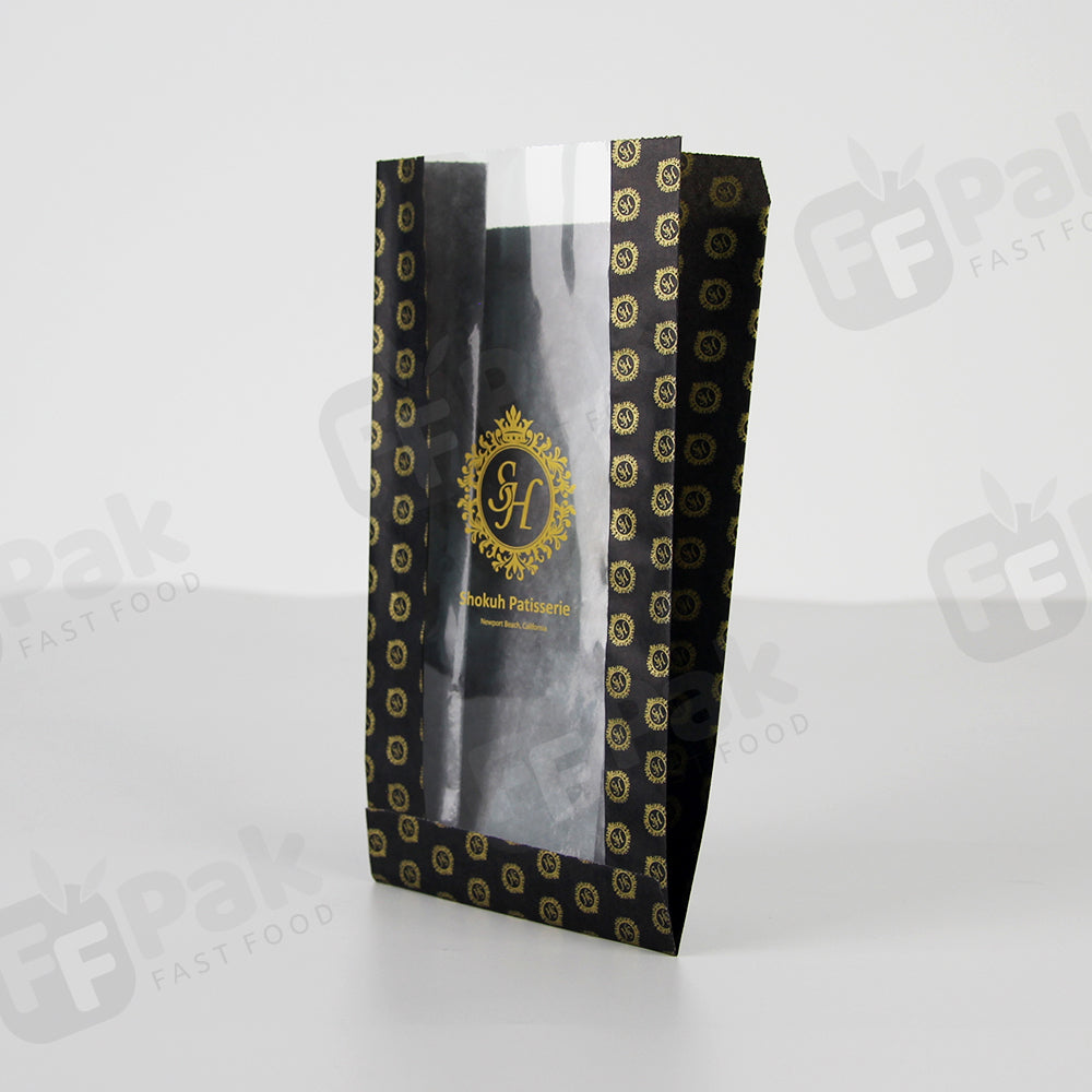 Disposable Auto Machine Make Food Bread Packing Paper Bag For Bread Bakery Bags With Window