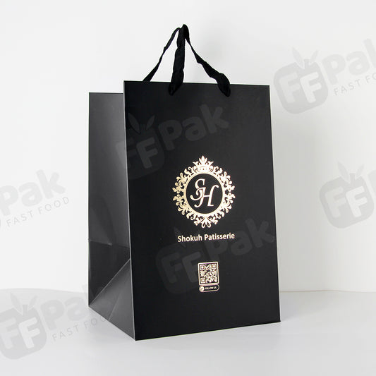 Custom Logo Restaurant Fast Food Bakery Desserts Luxury Art Paper Bag Take Away Paper Bags