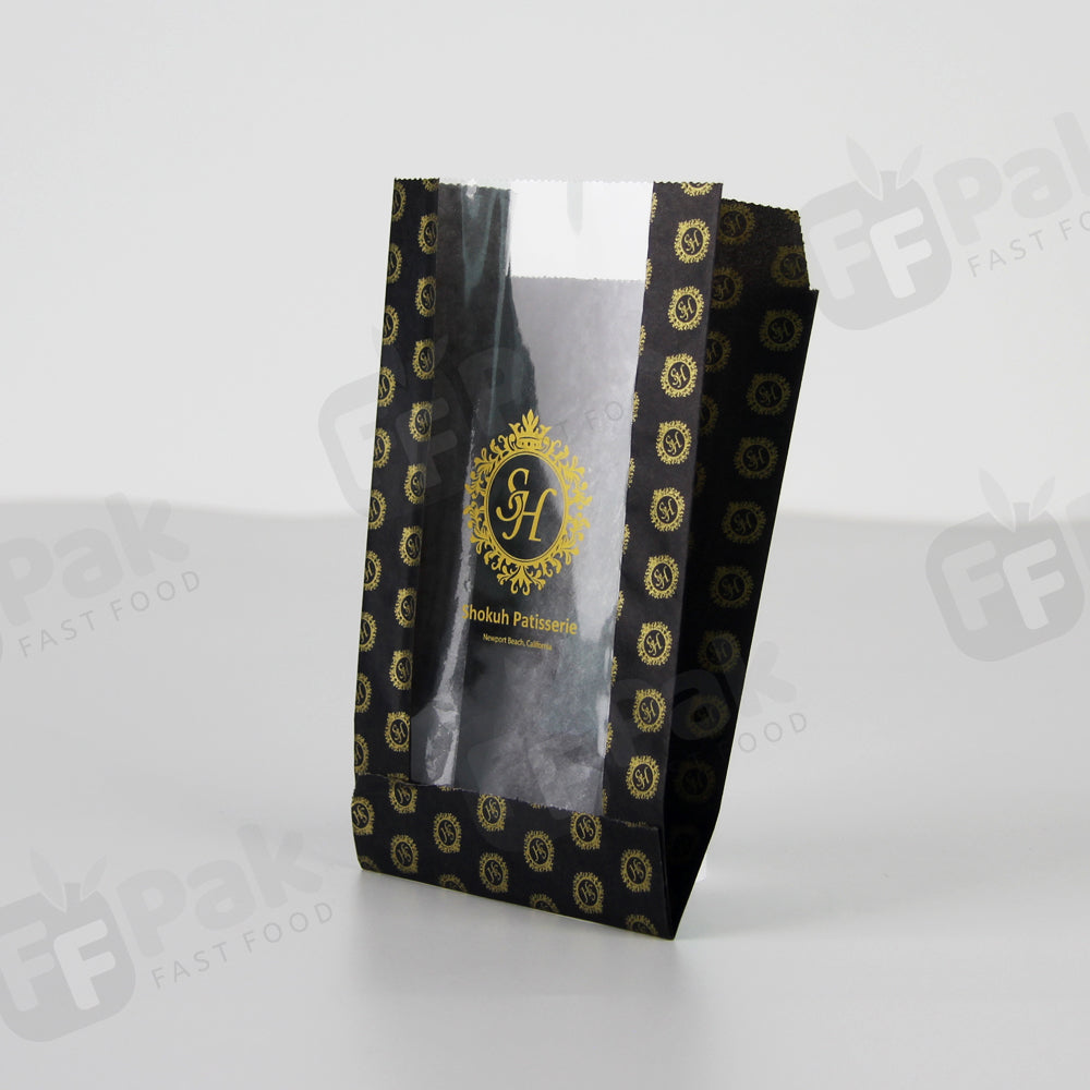 Disposable Auto Machine Make Food Bread Packing Paper Bag For Bread Bakery Bags With Window