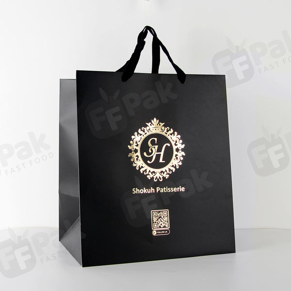 Custom Logo Restaurant Fast Food Bakery Desserts Luxury Art Paper Bag Take Away Paper Bags - Fastfoodpak