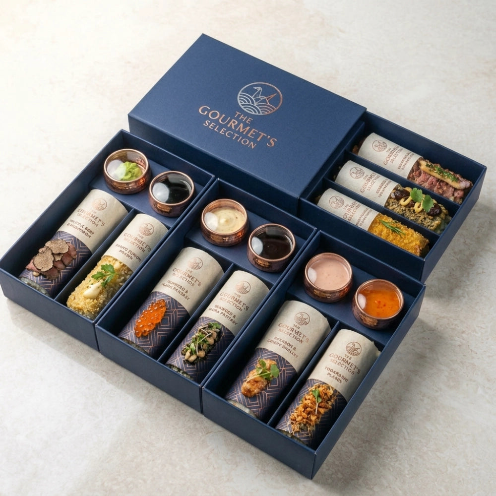 Takeout Drawer Box for Sushi Rolls with Sauce Cup Holes