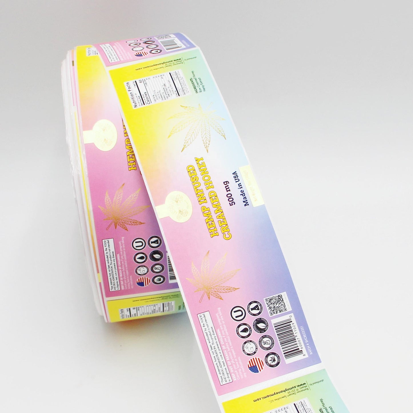 Waterproof Strong Adhesive Labels for Honey Bottle Velvet Touching Film Surface for Bottle Honey Jar Labels - Fastfoodpak