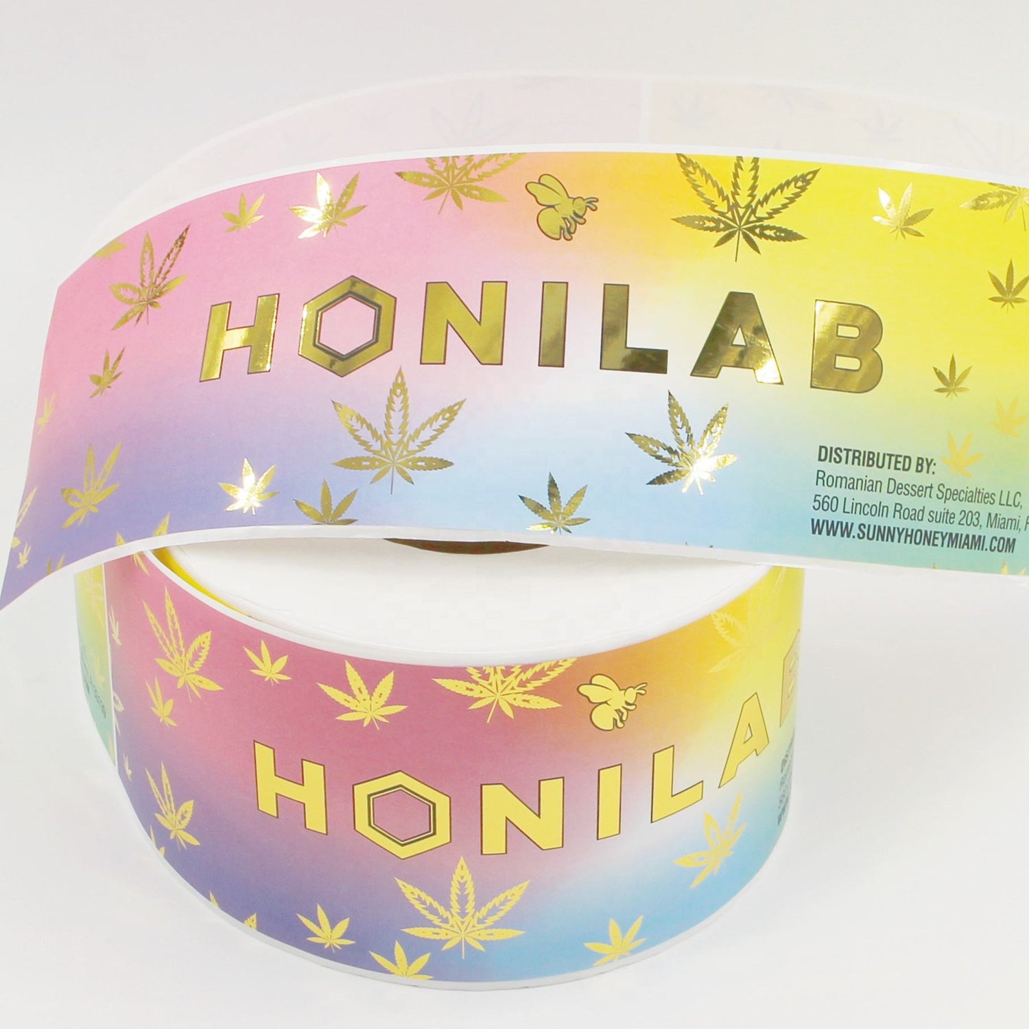 Waterproof Strong Adhesive Labels for Honey Bottle Velvet Touching Film Surface for Bottle Honey Jar Labels - Fastfoodpak