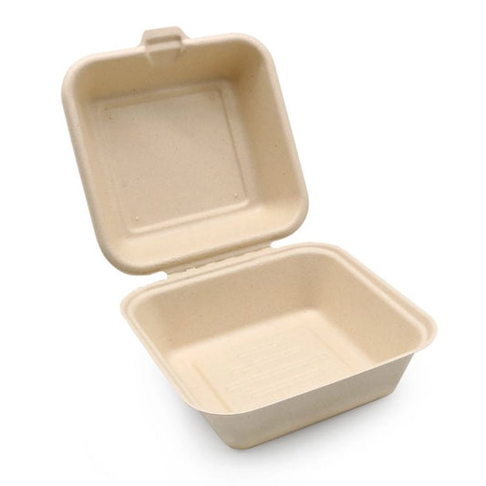 Eco-Friendly Bagasse Hamburger Boxes for Restaurants & Catering