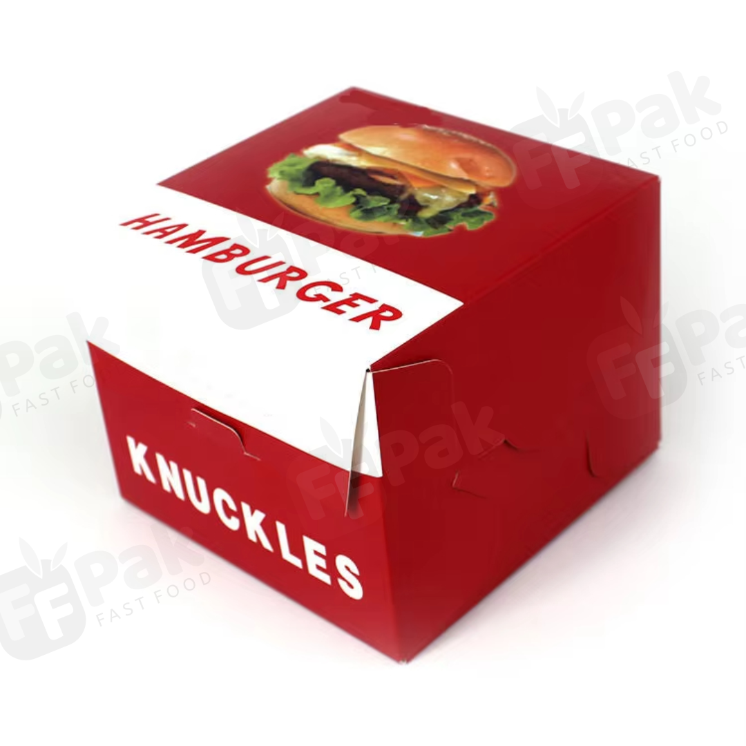 Custom Disposable Food Grade Cardboard Hamburger Packaging Paper Burger Box