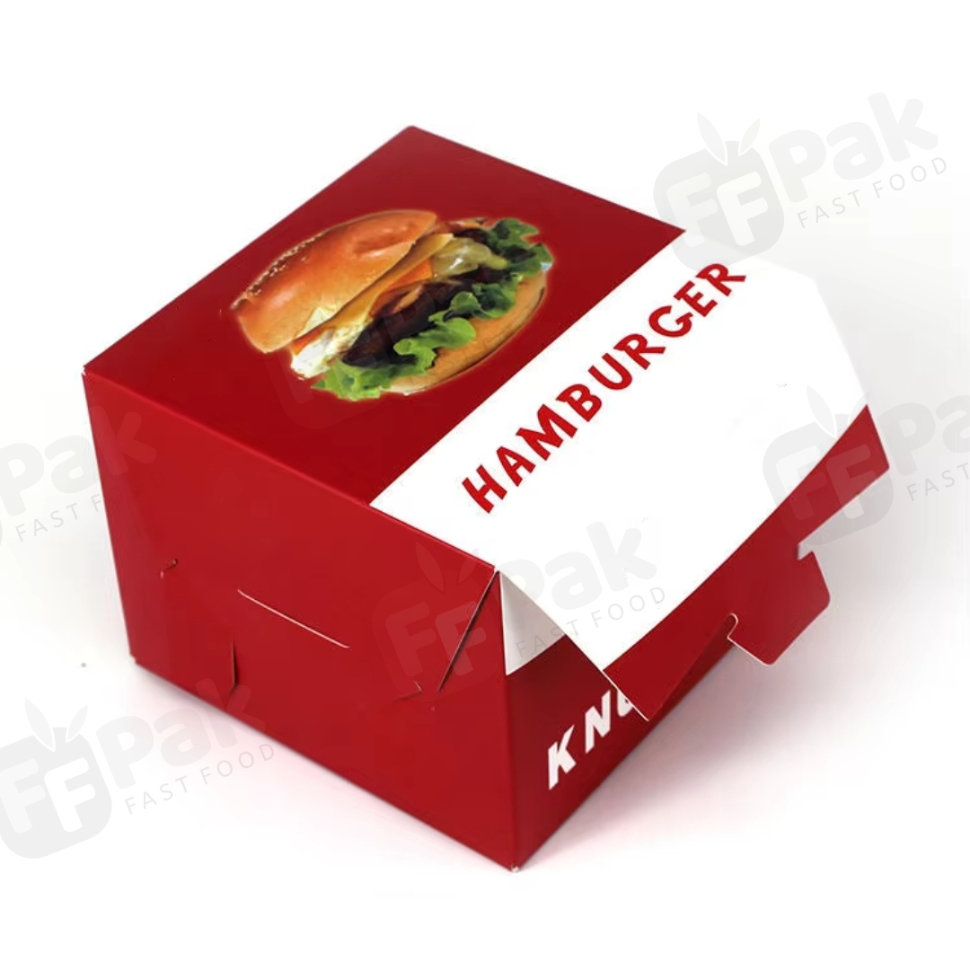 Boîte de hamburger de papier d'emballage d'hamburger de carton de catégorie comestible jetable faite sur commande