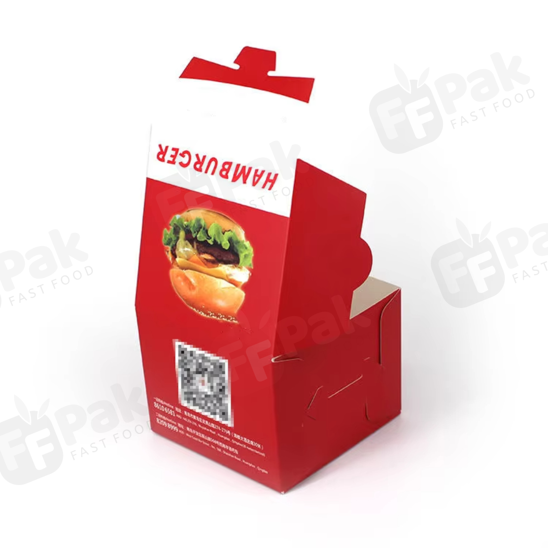 Caja de papel de empaquetado de la hamburguesa de la hamburguesa de la cartulina de la categoría alimenticia disponible de encargo