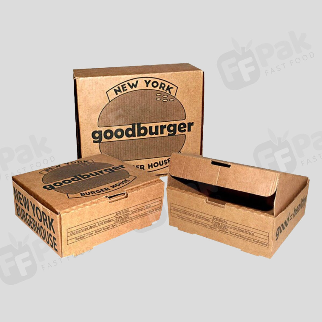 Custom Disposable Food Grade Cardboard Bamburger Packaging Paper Burger Box