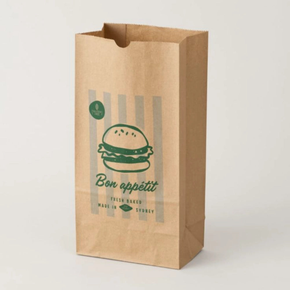 La nourriture écologique de recyclage d'impression personnalisée emporte les poignées de sac en papier kraft