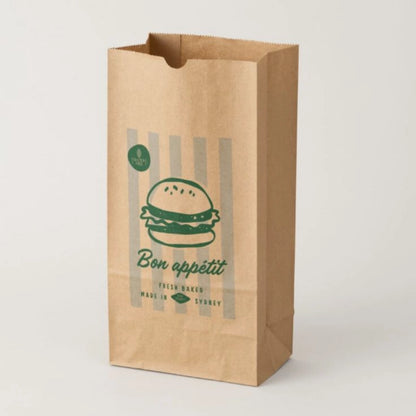 La nourriture écologique de recyclage d'impression personnalisée emporte les poignées de sac en papier kraft