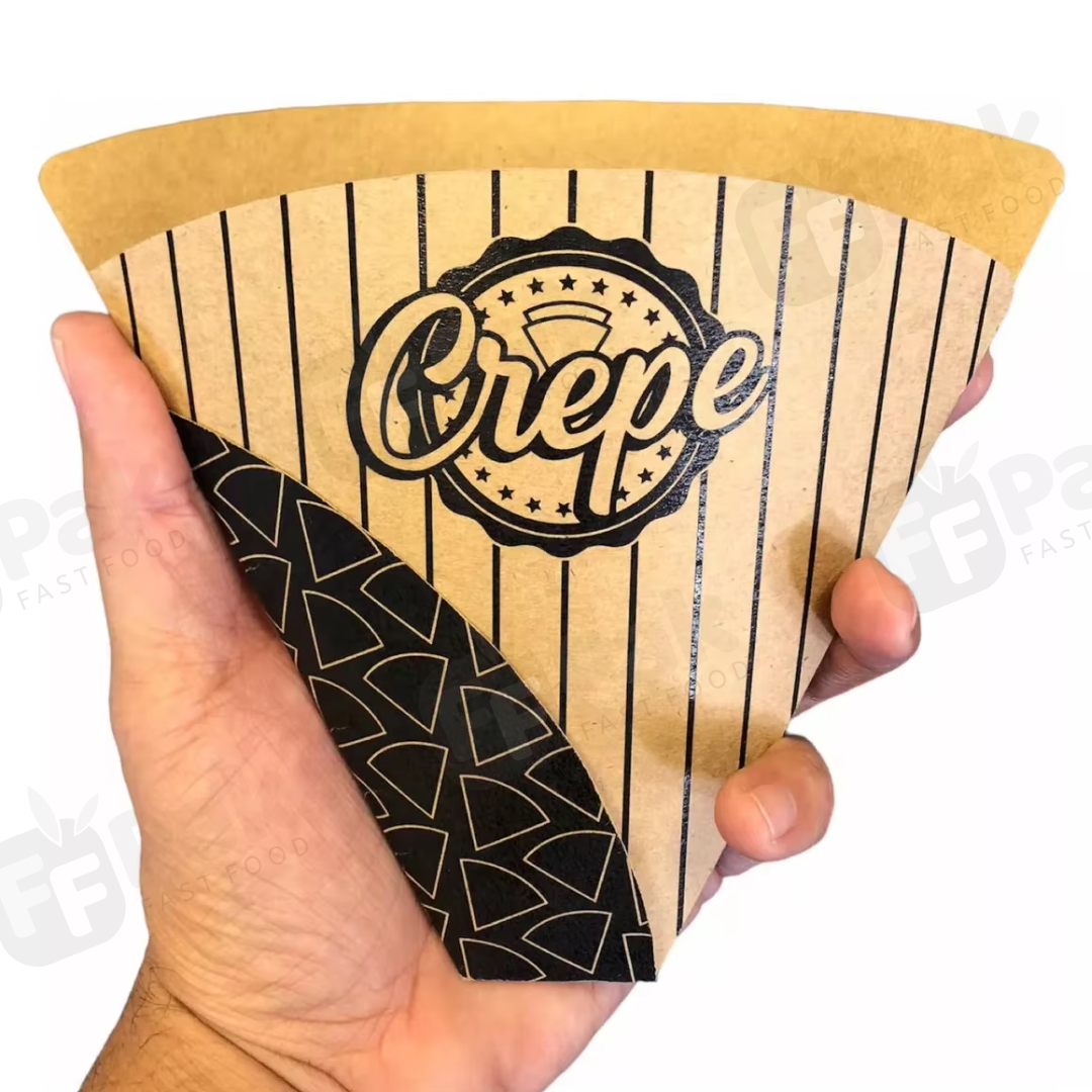 Logo Printed Custom Bubble Waffle Crepes Box Paper Holder Cone Container Churros Packaging Boxes Wax Coated Paper