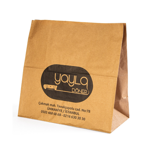 Custom Takeout Paper Bag Kraft Brown Food Kraft Paper Bag For Food Takeaway - Fastfoodpak