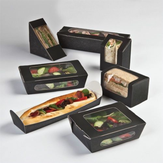 Caja de papel Kraft para llevar sushi de caja de comida PLA desechable biodegradable impresa personalizada