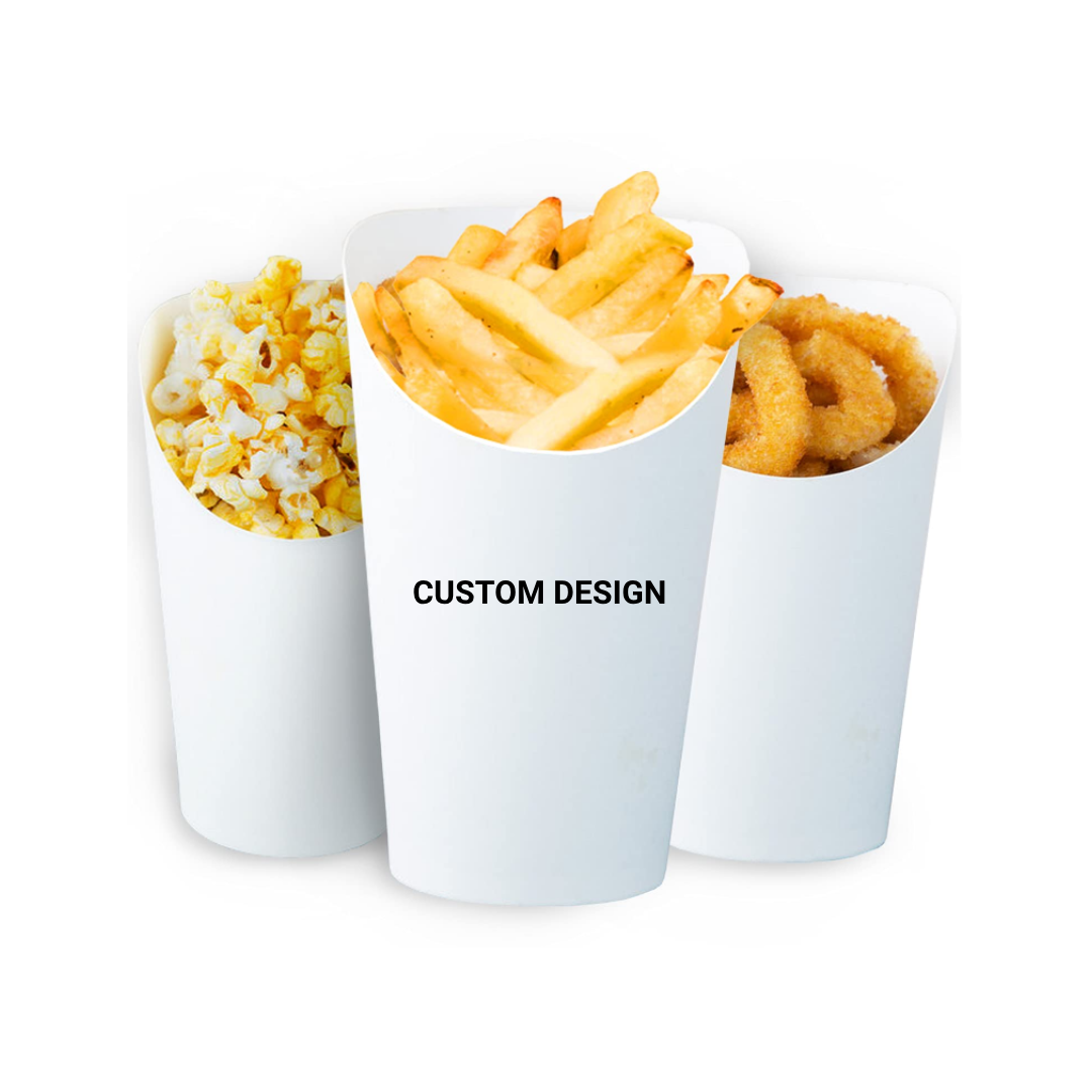 Custom Design Disposable French Fry Holders Craft Paper Cup For Snack Food Takeaway