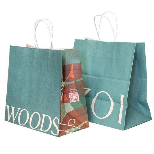 Paper Bags with Your Own Logo Food Take Away Brown kraft Paper Bag With Handle - Fastfoodpak