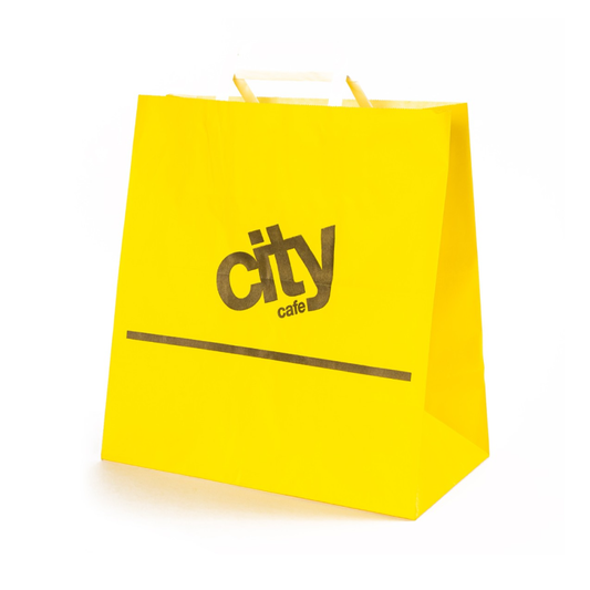 Custom Made Eco Friendly Biodegradable Flat Paper Handles Brown Takeaway Fast Food Kraft Paper Bag For Restaurant Packaging - Fastfoodpak