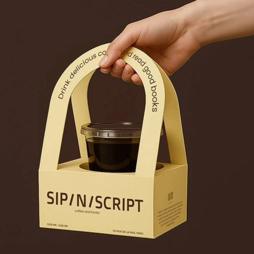 Eco-Friendly Disposable Cup Holders for Takeaway Services