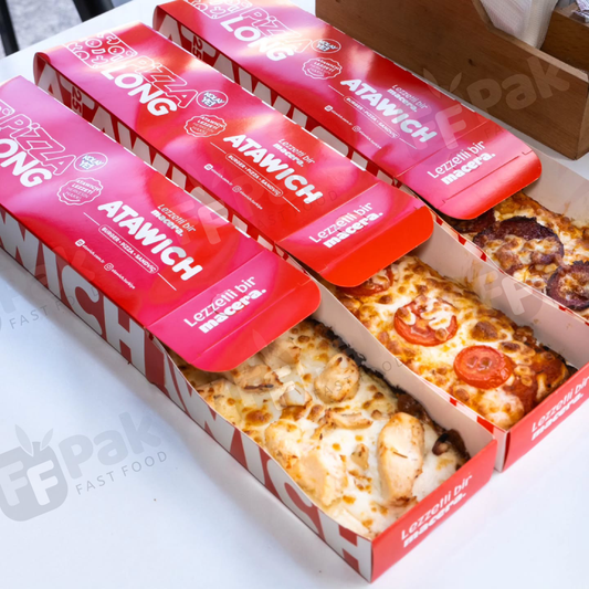 Custom-Branded 25CM Two-Part Sliding Pizza Box for Long  Cheese Pizza Takeaway