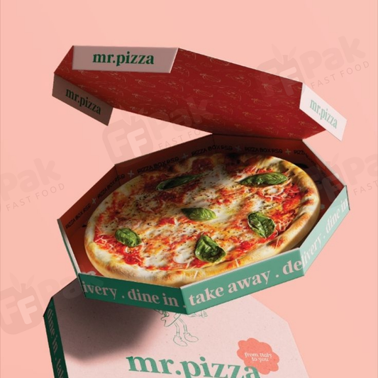 Custom Logo Round Octagon Shape Pizza Box Rectangle Pizza Box Hexagon Pizza Box