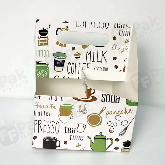 Custom Logo  2 Cup/4 Cup/6 Cup Cardboard Holder Paper Disposable Food Packaging Drink Carrier Hot Takeaway Coffee Cup Tray