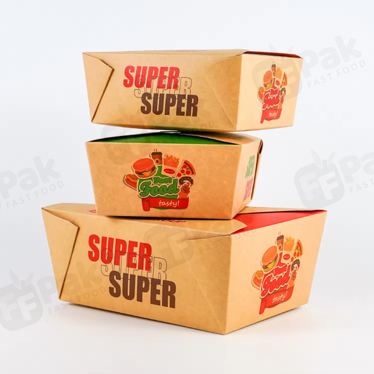 Custom Greaseproof Biodegradable Packaging Fast Food Kraft Paper Box