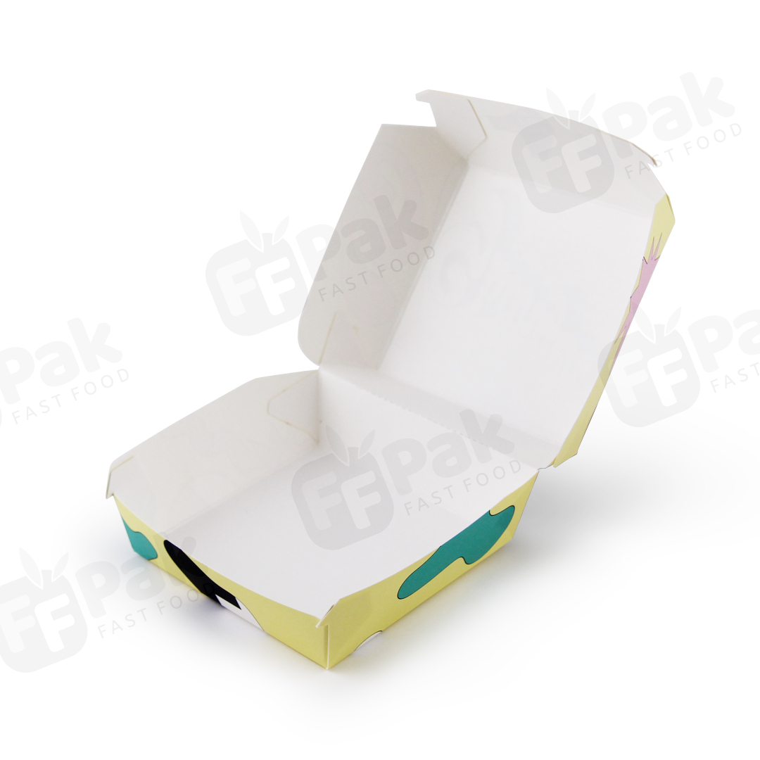 Custom Eco-friendly Fast Food Takeaway Corrugated Paper Cardboard Hamburger Box