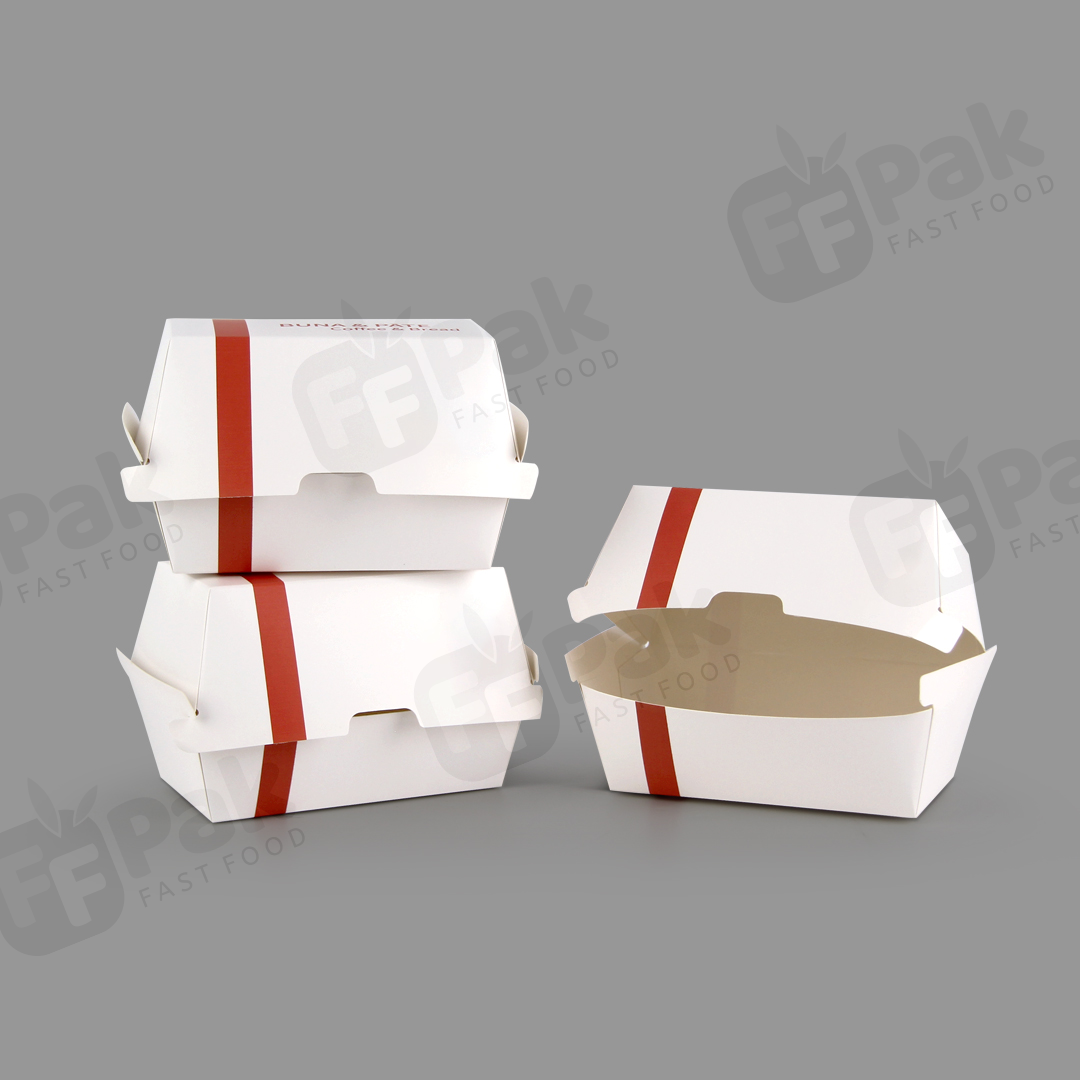 Eco Friendly Compostable Kraft Paper Take Away Food Burger Hamburger Box