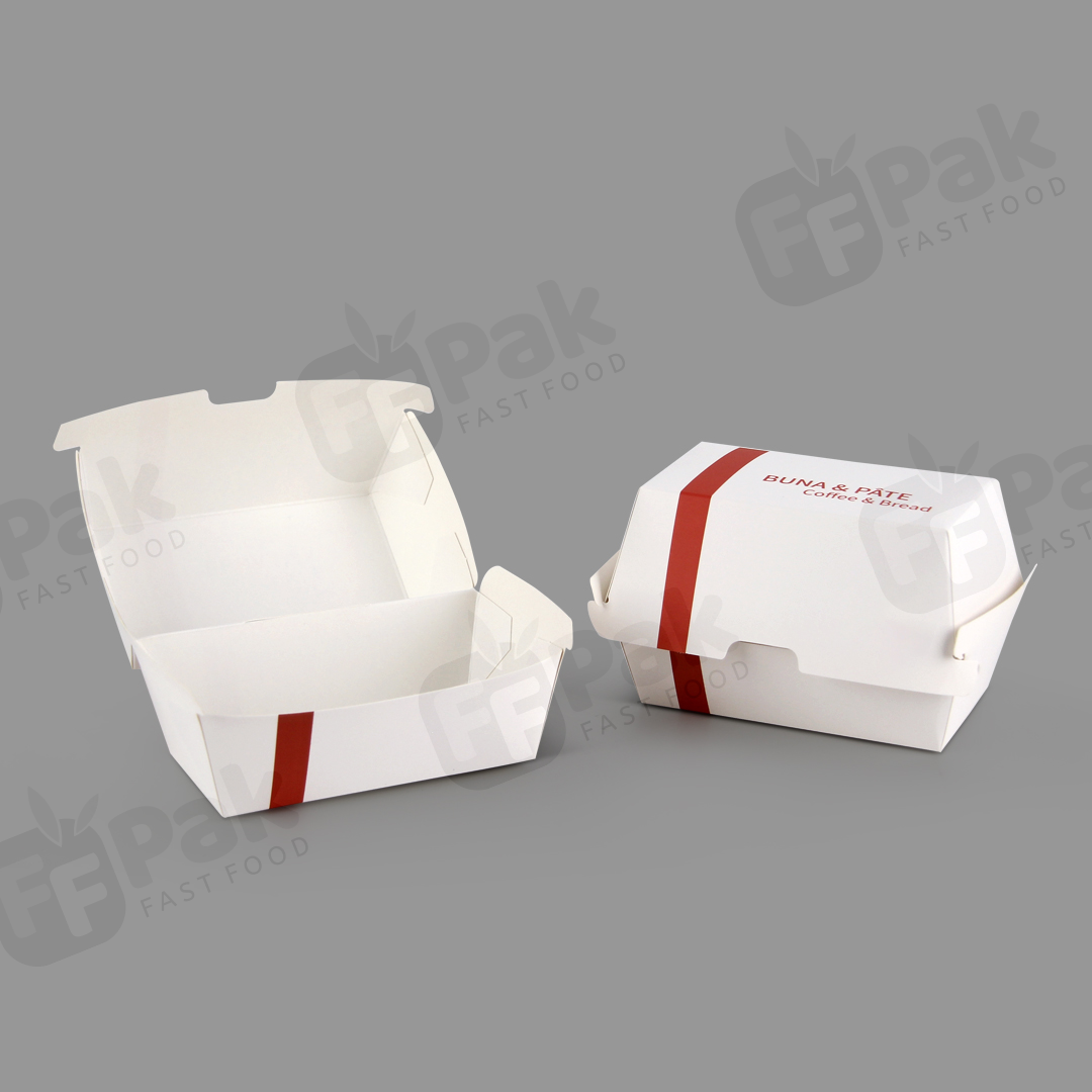 Eco Friendly Compostable Kraft Paper Take Away Food Burger Burger Box