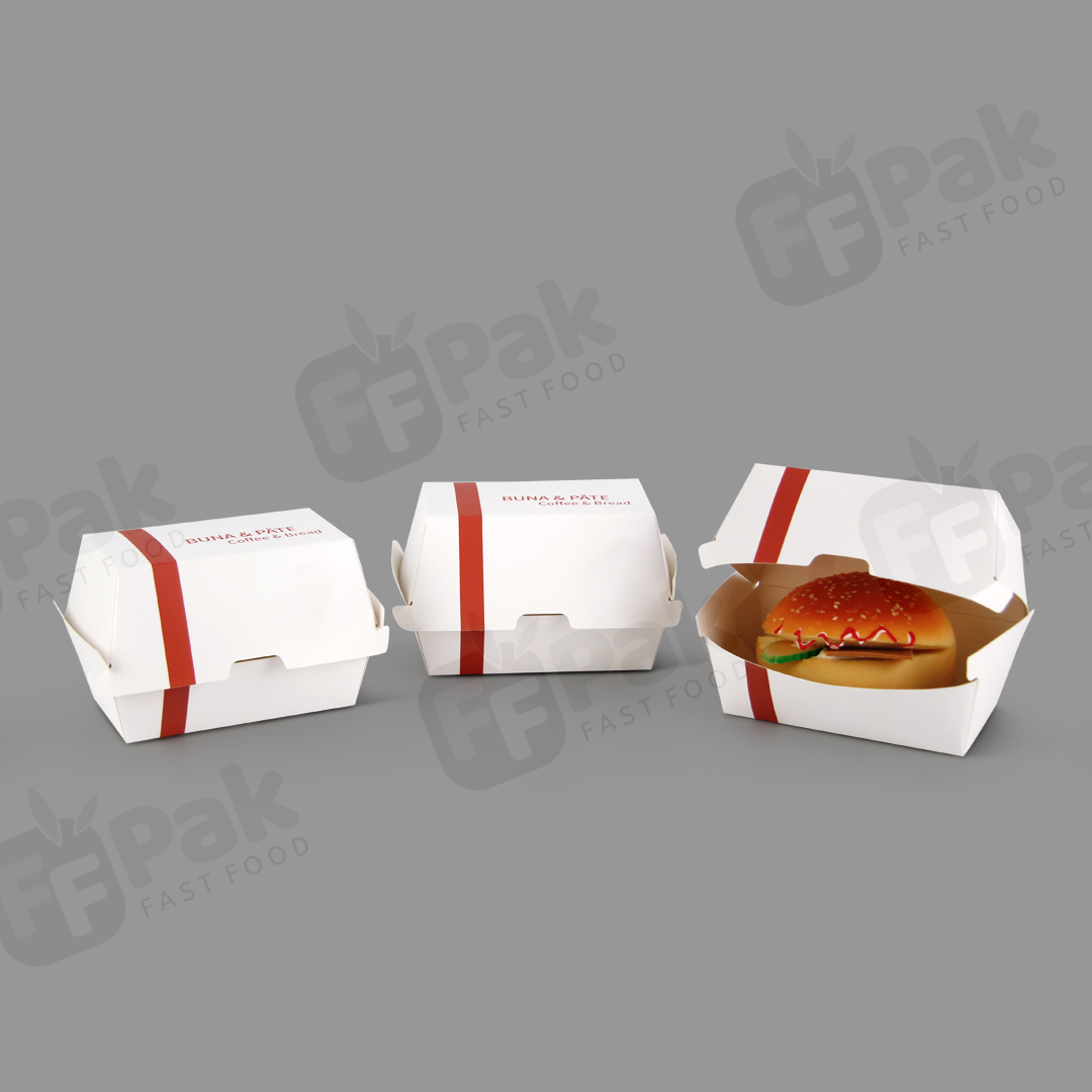 Eco Friendly Compostable Kraft Paper Take Away Food Burger Burger Box