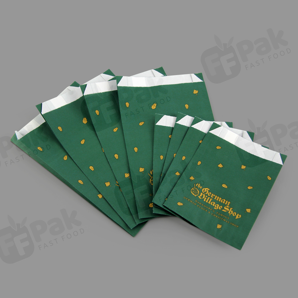 Custom Printed Small Flat V Sharp Bottom Kraft Paper Bakery Packaging Cookie Sandwich SOS Paper Bags - Fastfoodpak