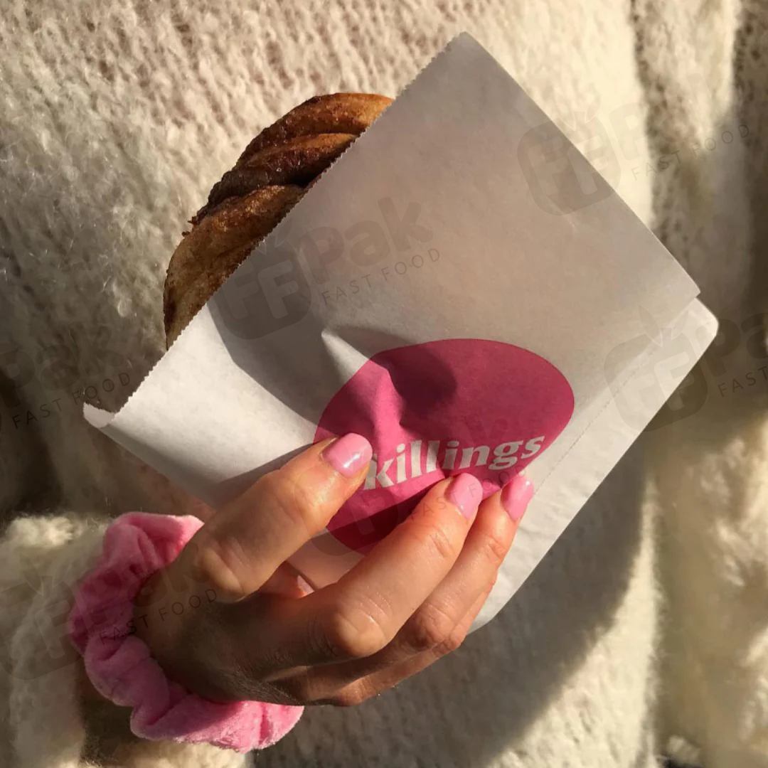 Petit sac d'emballage sulfurisé de casse-croûte de sac de papier d'emballage de nourriture de restaurant de modèles faits sur commande