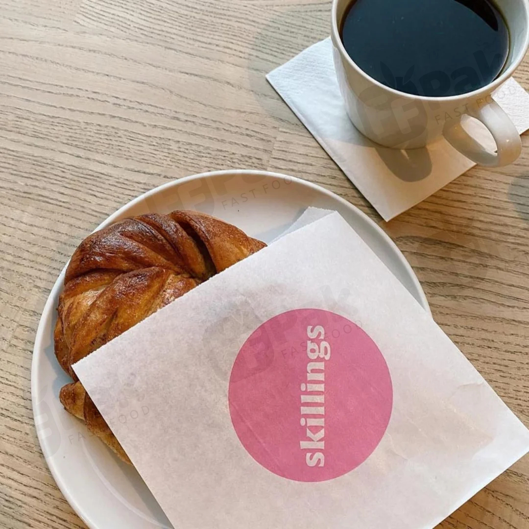 Petit sac d'emballage sulfurisé de casse-croûte de sac de papier d'emballage de nourriture de restaurant de modèles faits sur commande