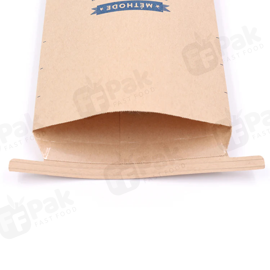 Waterproof Takeaway Food Paper Bag Take Away Food Packing Bag with Tin Tie