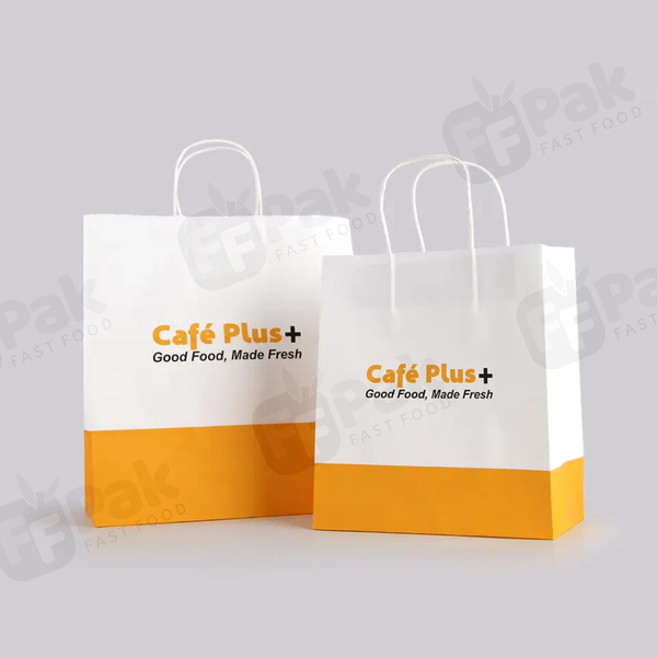Biodegradable Brown Kraft Paper Bags Packaging Takeaway Paper Bag with handles - Fastfoodpak