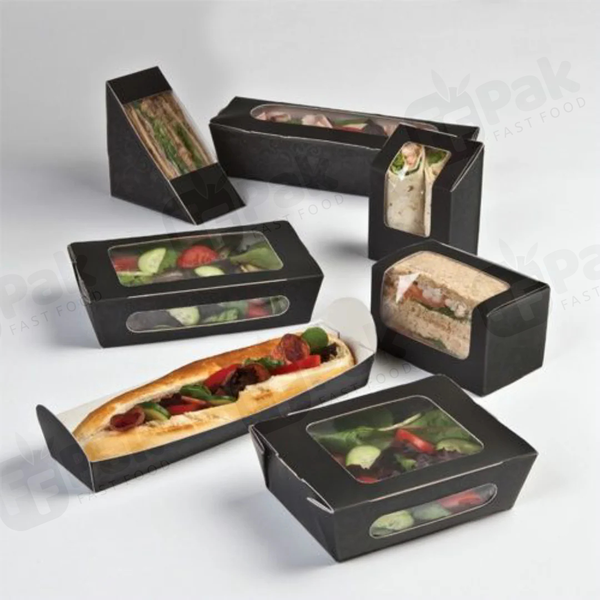 Custom Printed Biodegradable PLA Food Box Sushi Sandwich Takeaway Kraft Paper Box - Fastfoodpak